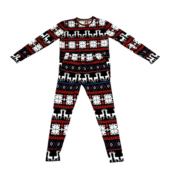 ViCherub Girls 2-Piece Thermal Underlayer Set, Holiday Pattern, Size XL - Picture 1 of 5